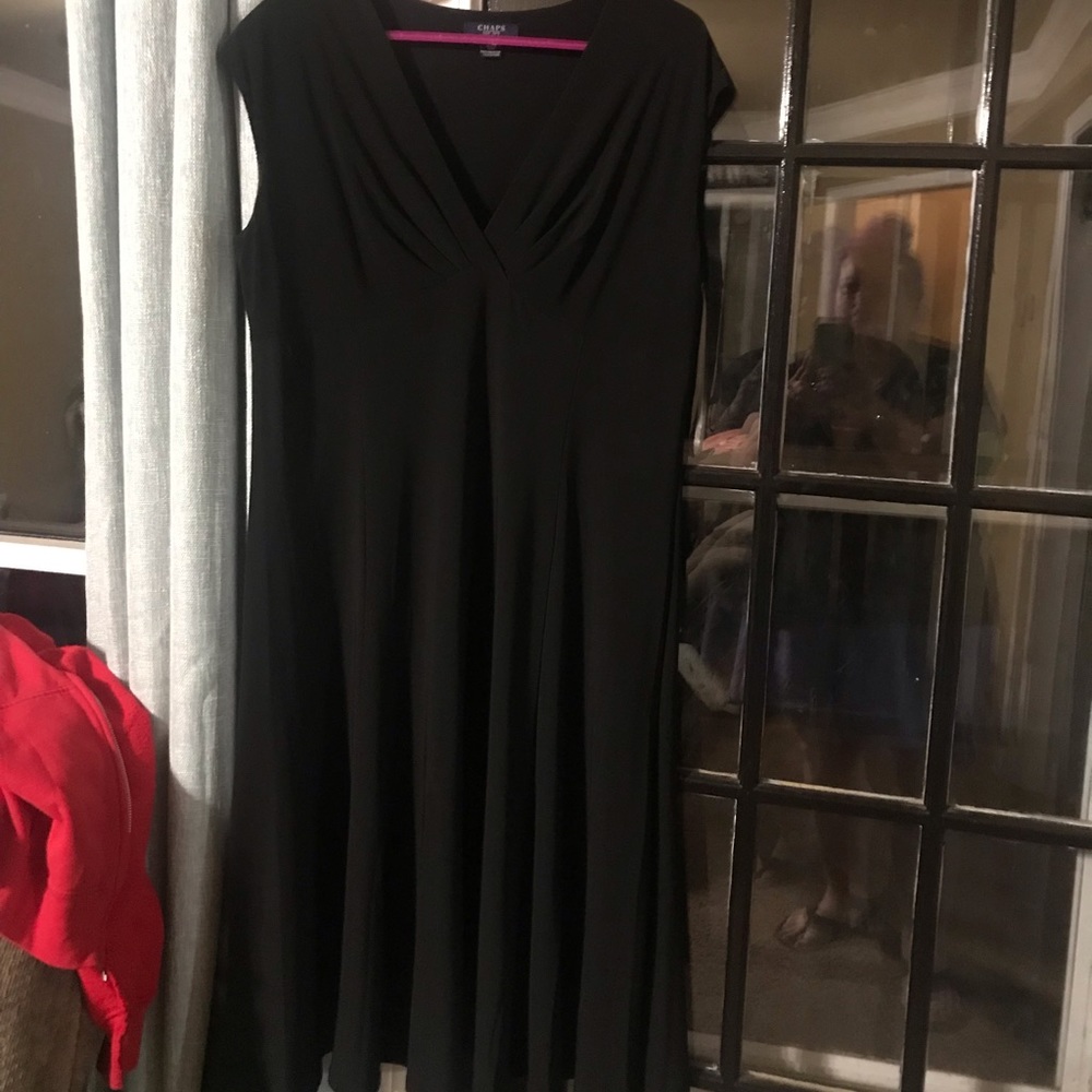 Chaps Womens Midi Black Dress